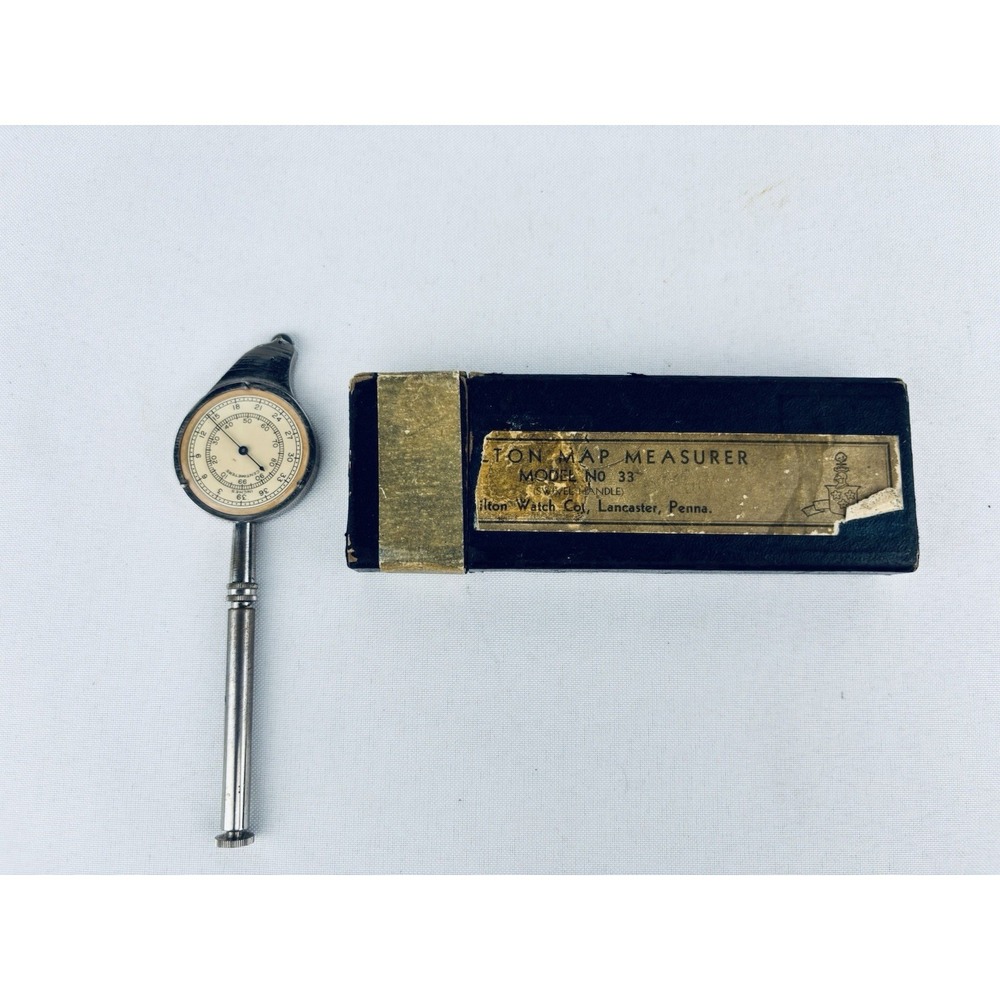 Hamilton Watch Co.USA Model 33 Opsiometer Map Reader Measuring Tool Original Box